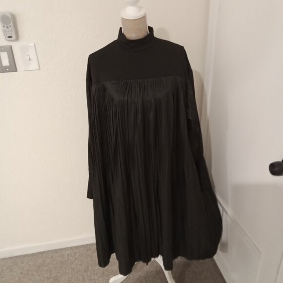 Dresses & Skirts - NWOT Black Turtle Neck Pleated Dress